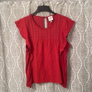 Knox Rose Eylet Ruffle Top